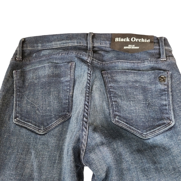 Black orchid Los Angeles mid rise skinny leg blue denim Jean pant - Picture 10 of 12